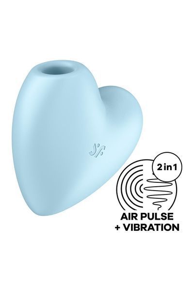 Вакуумний стимулятор-серце з вібрацією Satisfyer Cutie Heart Blue SO6287 фото