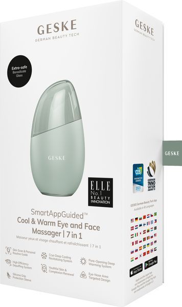 Масажер для обличчя GESKE Cool&Warm Eye and Face Massager 7в1 green HB0292 фото