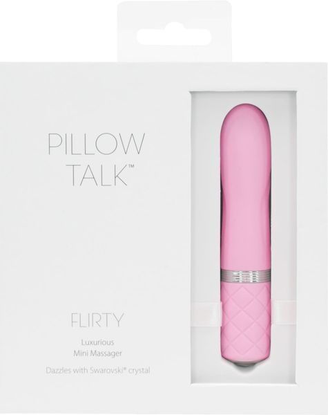Розкішний вібратор PILLOW TALK - Flirty Pink з кристалом Swarovski, гнучка головка SO2726 фото
