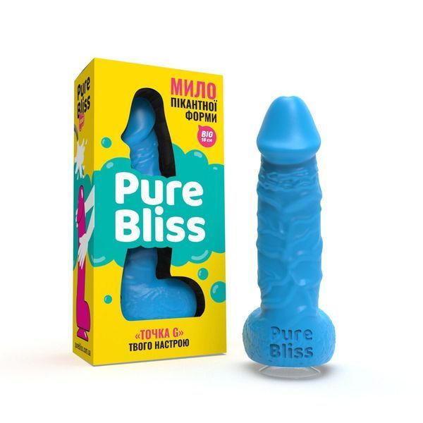 Мило у формі пеніса Pure Bliss BIG Blue, крафтове мило-член, натуральне SO6370 фото