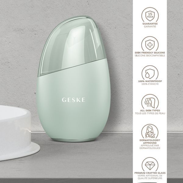 Масажер для обличчя GESKE Cool&Warm Eye and Face Massager 7в1 green HB0292 фото