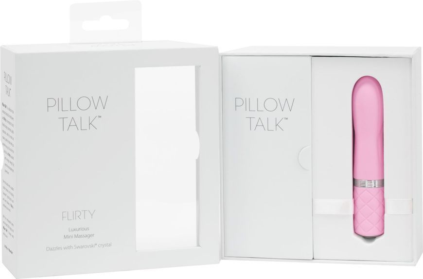 Розкішний вібратор PILLOW TALK - Flirty Pink з кристалом Swarovski, гнучка головка SO2726 фото