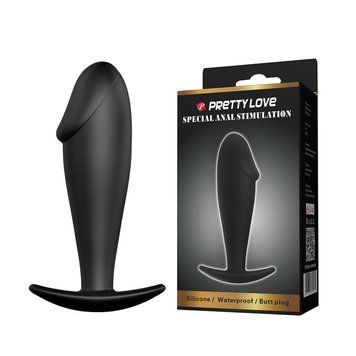 Анальна пробка силіконова Pretty Love Special Anal Stimulation, чорна, 10 х 3 см PL40040N фото
