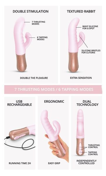Подвійний пульсатор-кролик Love To Love SASSY BUNNY - BABY PINK SO6238 фото